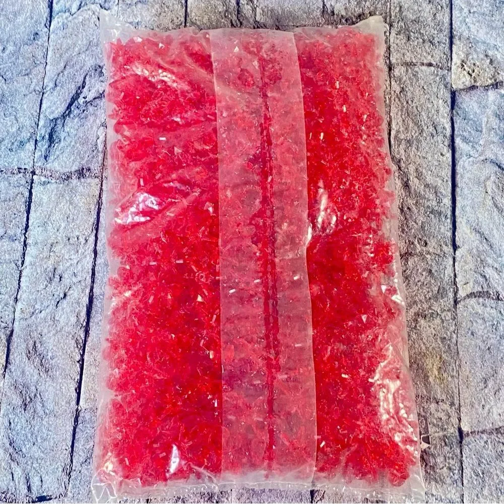 Starflake Christmas Red Plastic NWT Beads 18MM 500 Pieces Jewelry Making Supply